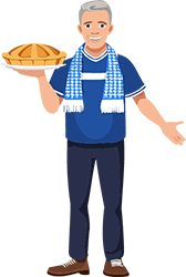 Generic AI generated Wigan aThletic supporter with a pie