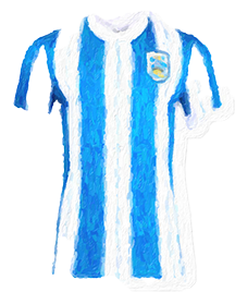 Impasto paint rendering of Huddersfield Town home kit