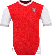 Impasto paint rendering of Rotherham United home kit