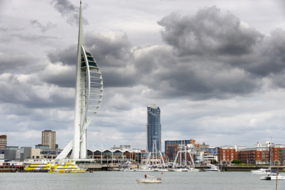 Portsmouth seafront and spinnaker